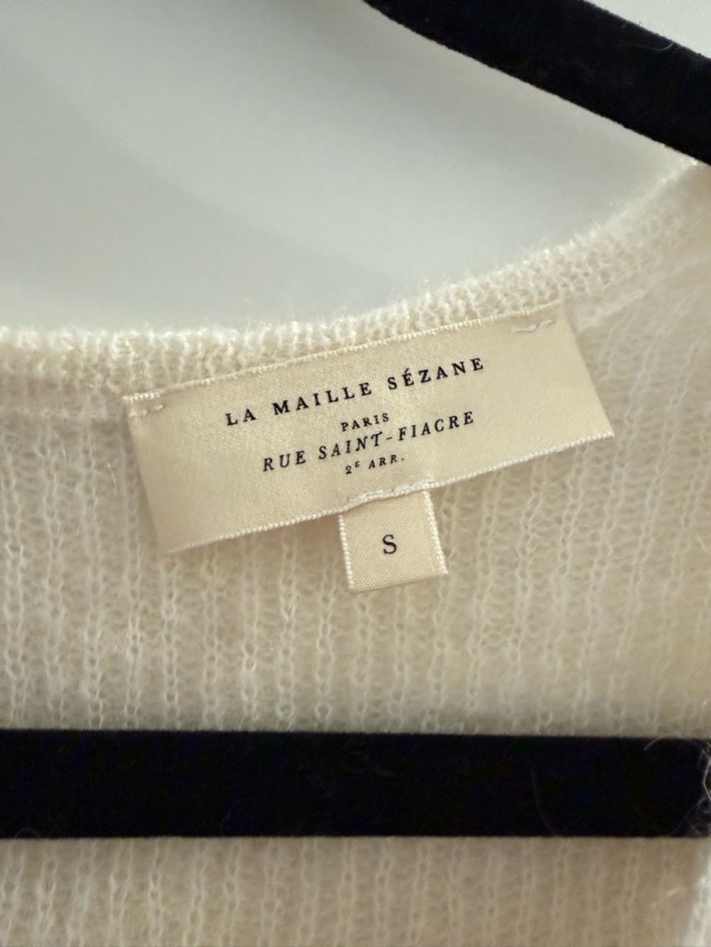 Sezane Barry Cardigan Ecru Cream Mohair Alpaca Button Front Sweater Small - Picture 9 of 11